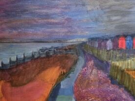 Studio Sessions: Abstract Beach hut painting